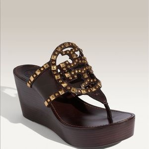 Tory Burch Marissa Stud Logo Wedge